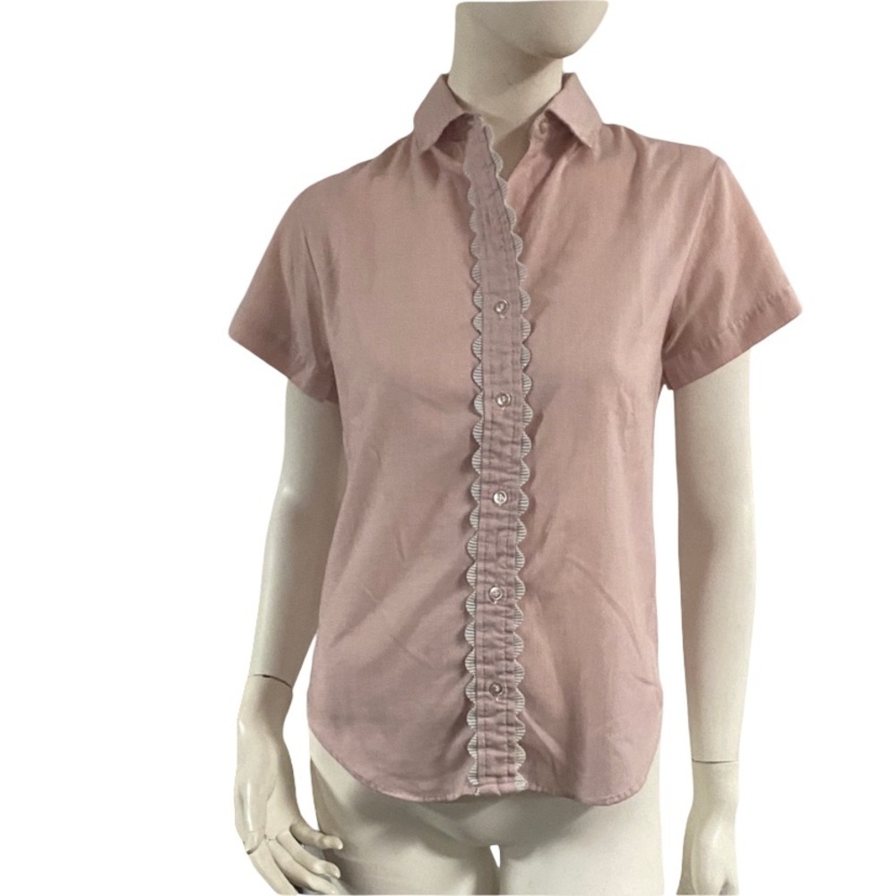 Designer Collection Pink Ruffled Vintage Top